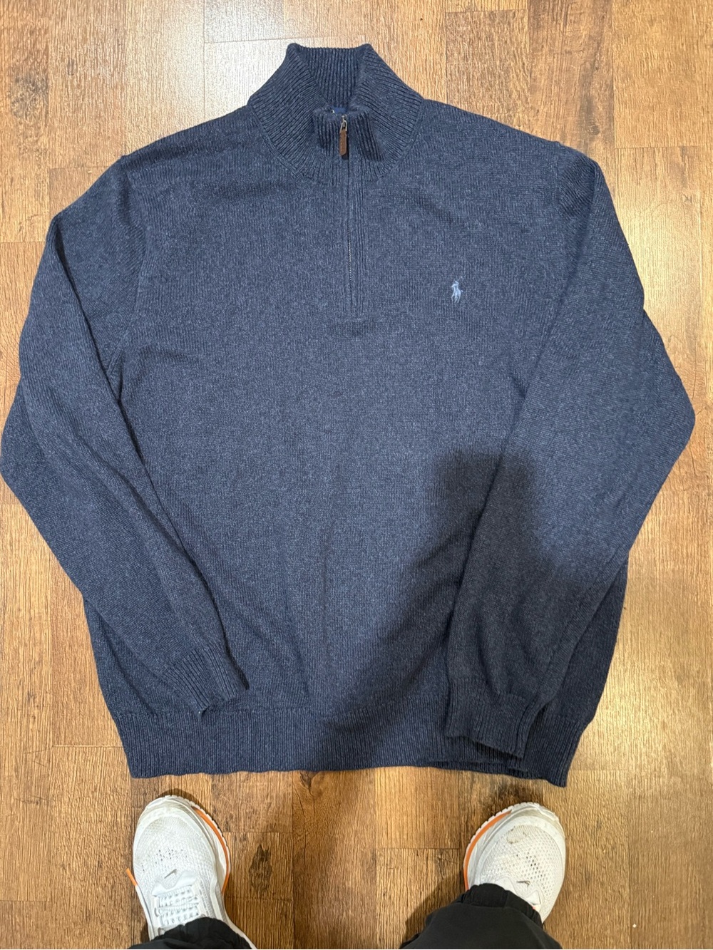 Ralph Lauren Navy Zip-Neck Polo Sweater 2LT